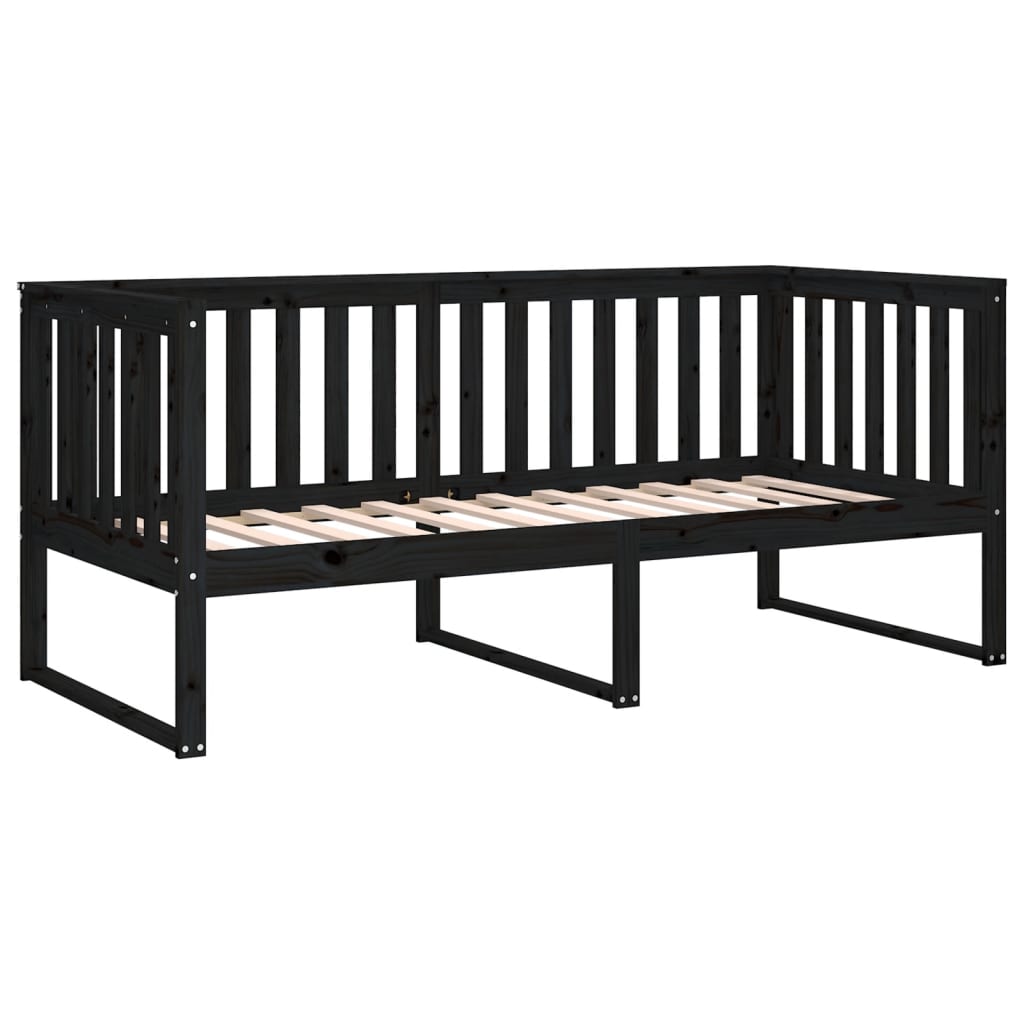 vidaXL daybed 100x200 cm massivt fyrretræ sort