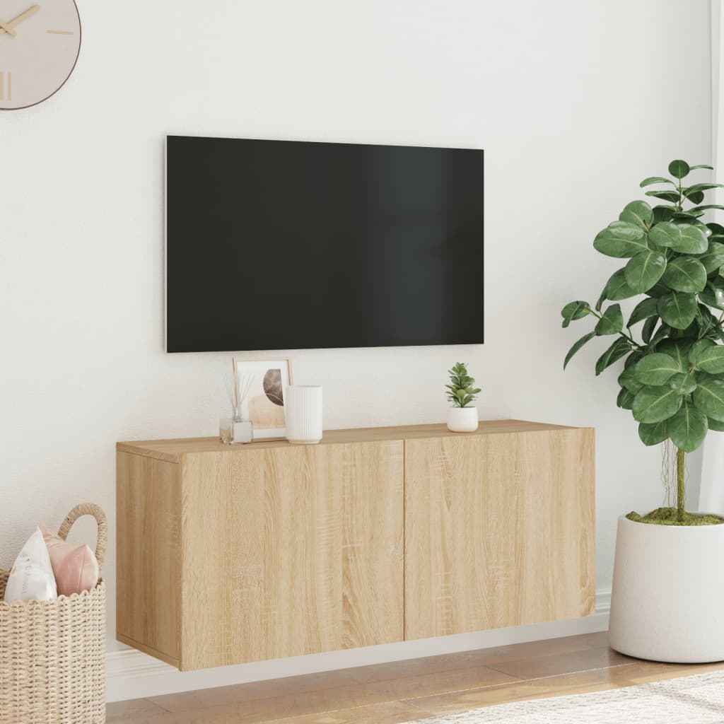 vidaXL væghængt tv-bord 100x30x41 cm sonoma-eg