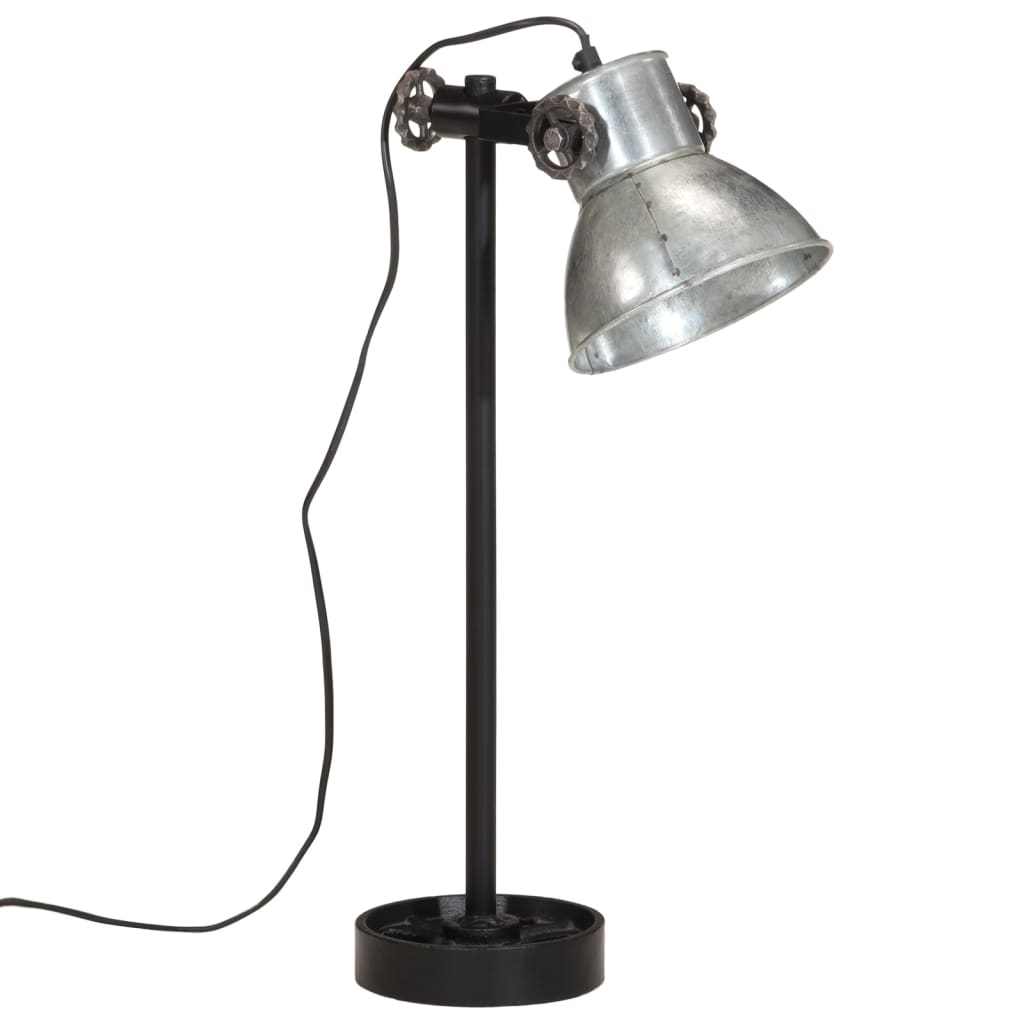 vidaXL skrivebordslampe 15x15x15 cm 25 W E27 vintagesølv