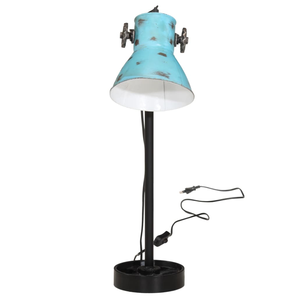 vidaXL skrivebordslampe 25 W 15x15x55 cm E27 rustik blå