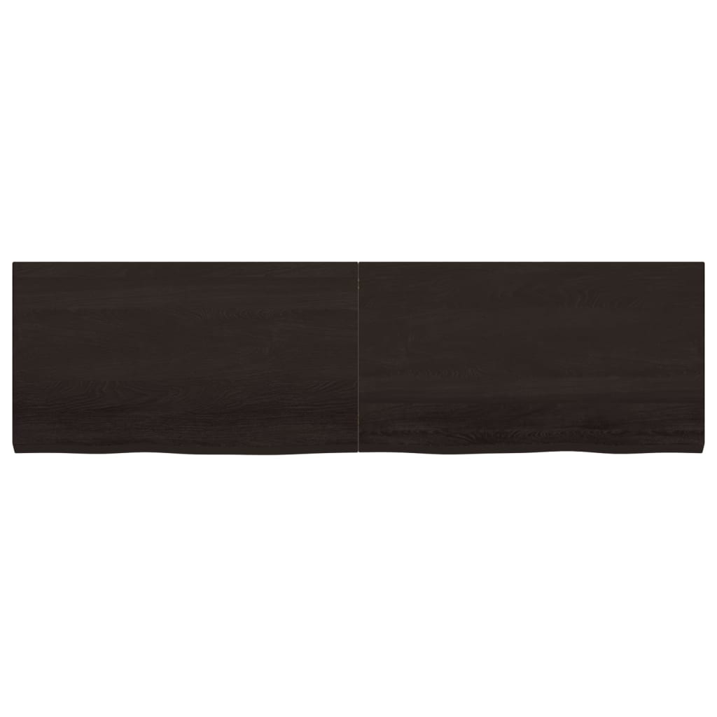 vidaXL bordplade til badeværelse 180x50x(2-4) cm massivt træ mørkebrun