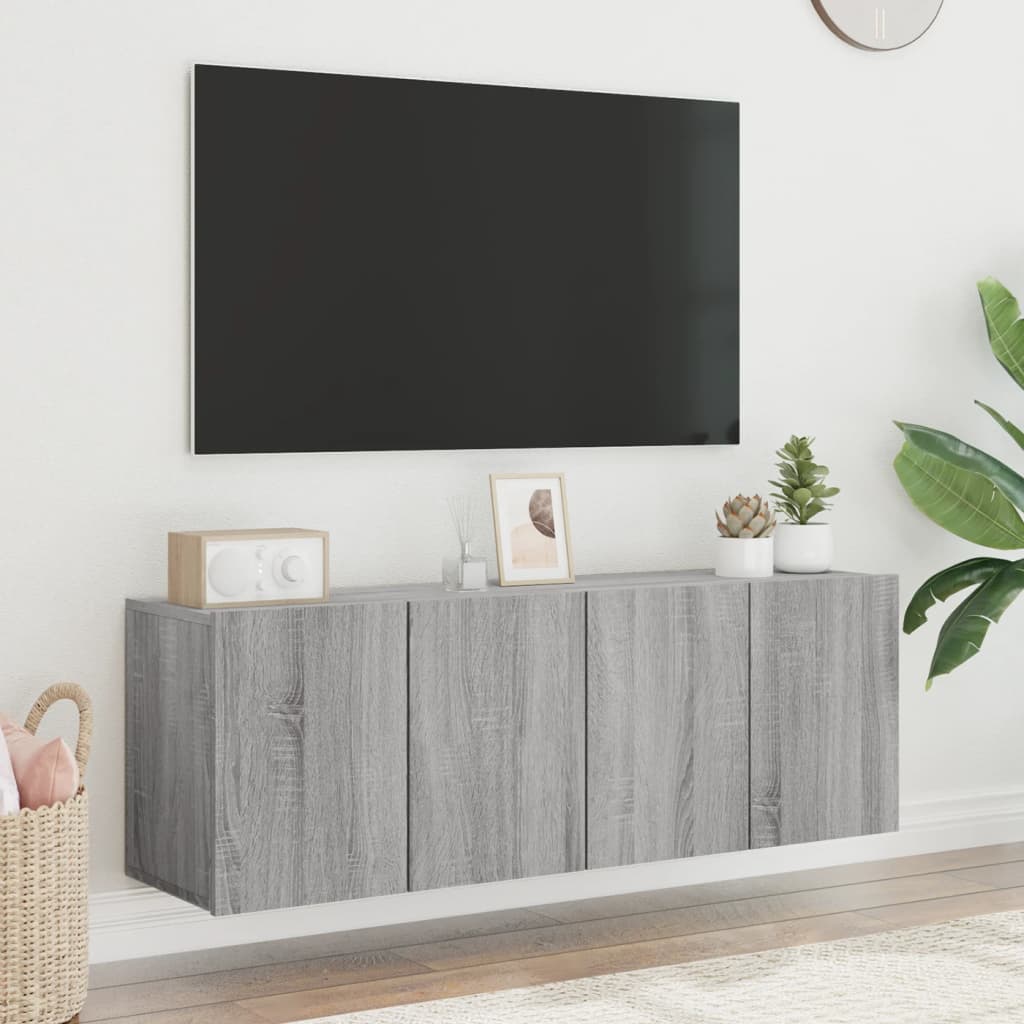 vidaXL væghængte tv-borde 2 stk. 60x30x41 cm grå sonoma-eg