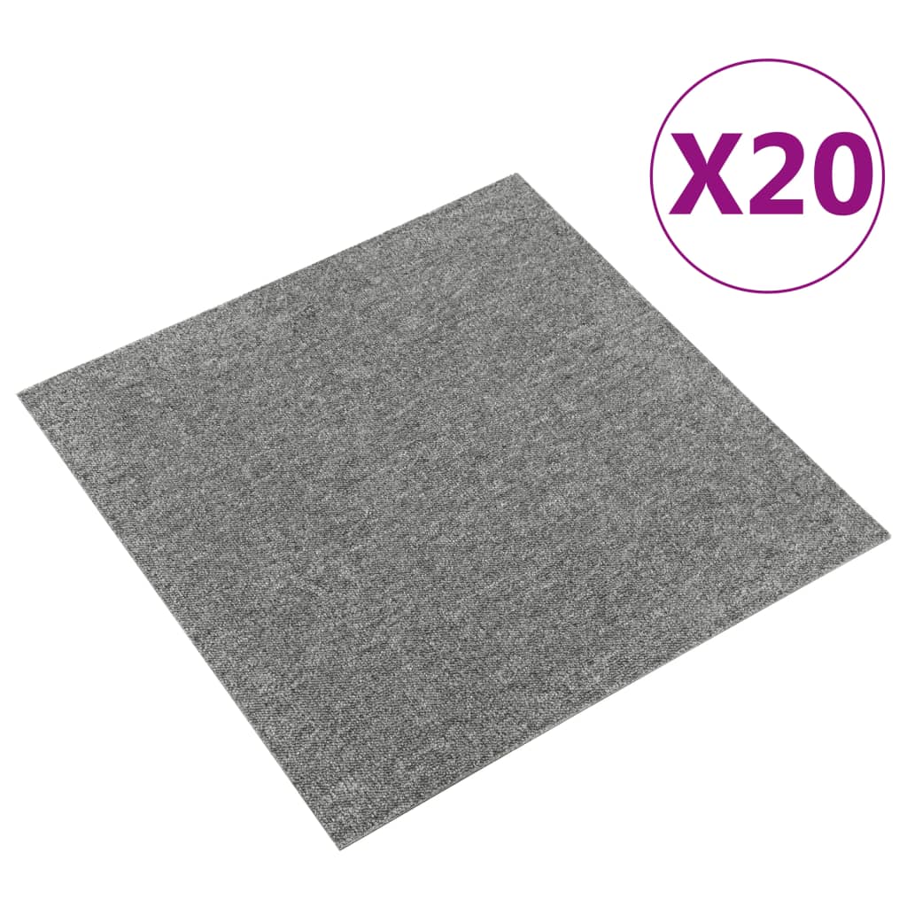 vidaXL tæppefliser 20 stk. 5 m² 50x50 cm grå