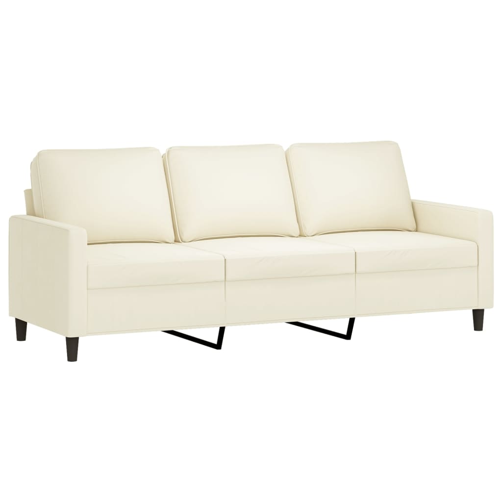 vidaXL 3-personers sofa 180 cm fløjl cremefarvet