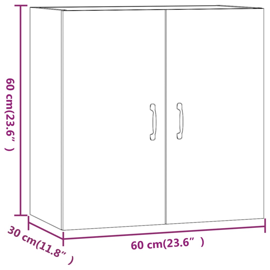 vidaXL vægskab 60x31x60 cm konstrueret træ sonoma-eg