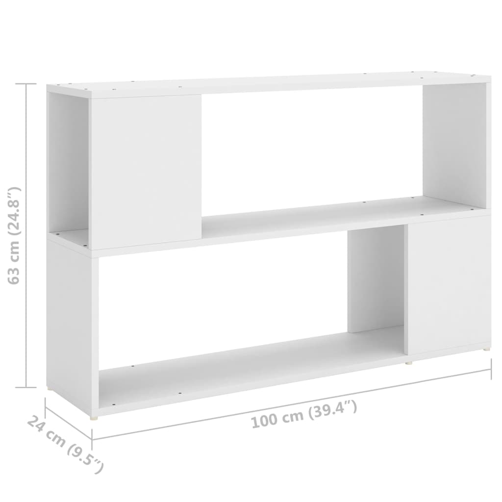 vidaXL bogreol 100x24x63 cm konstrueret træ hvid