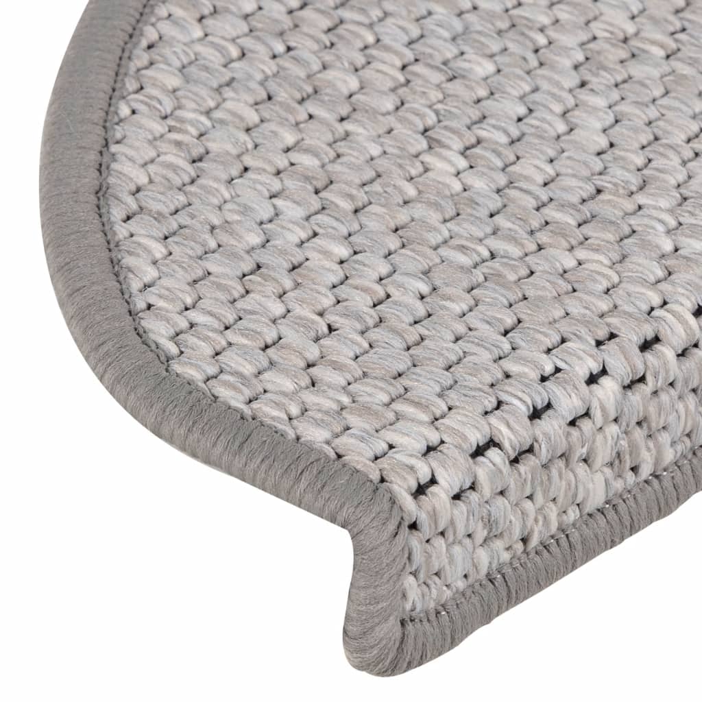 vidaXL selvklæbende trappemåtter 15 stk. 65x21x4 cm sisal-look platina