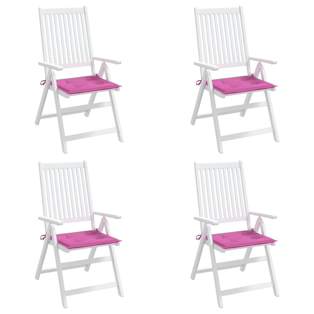 vidaXL hynder til havestol 4 stk. 40x40x3 cm stof pink