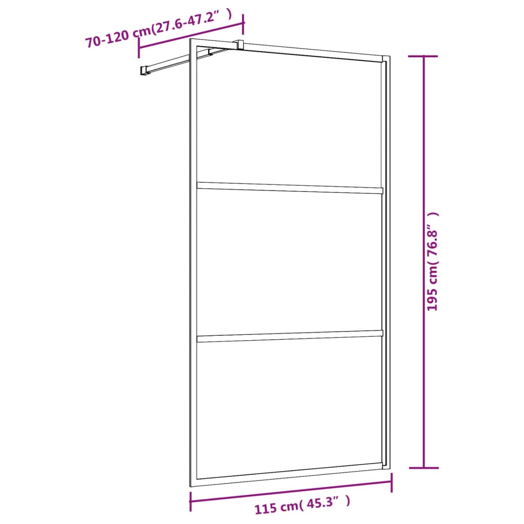 vidaXL brusevæg 115x195 cm klart sikkerhedsglas rød