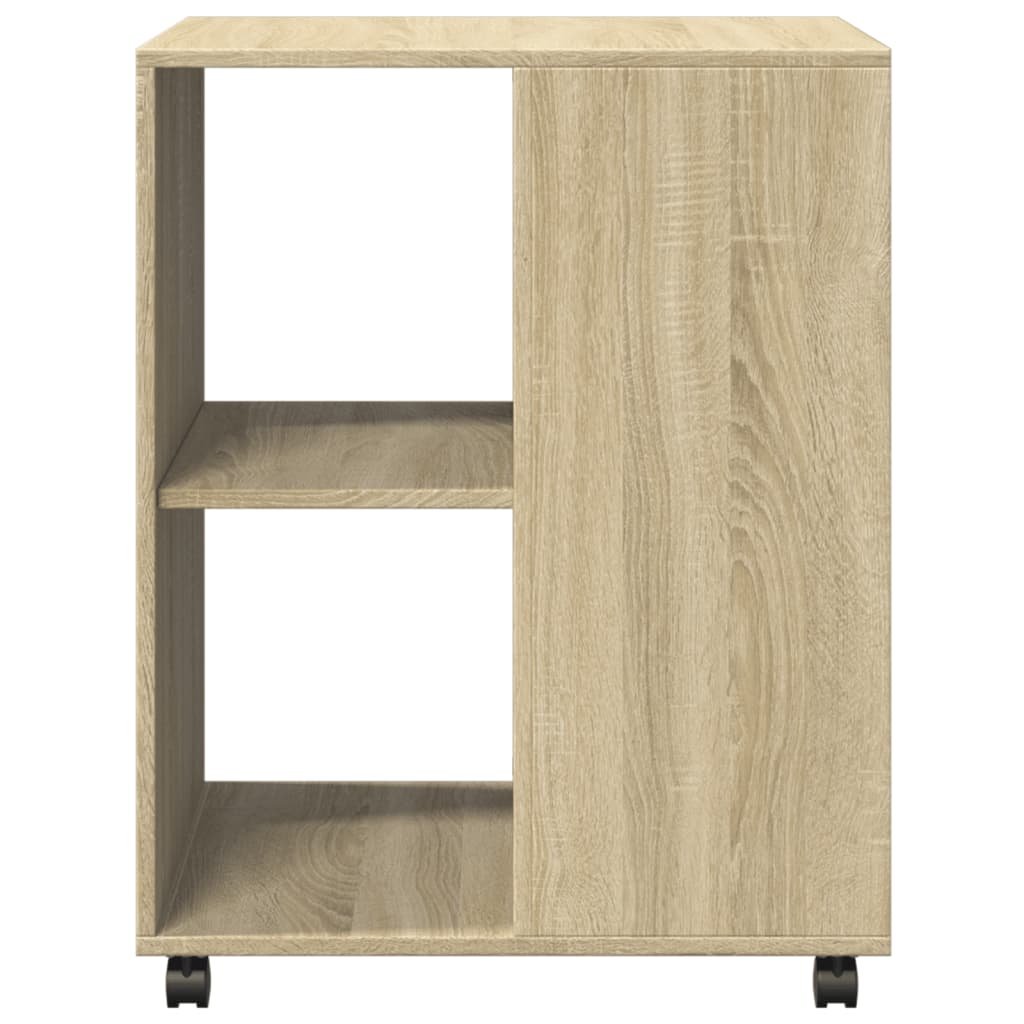 vidaXL sidebord med hjul 55x60x78 cm konstrueret træ sonoma-eg