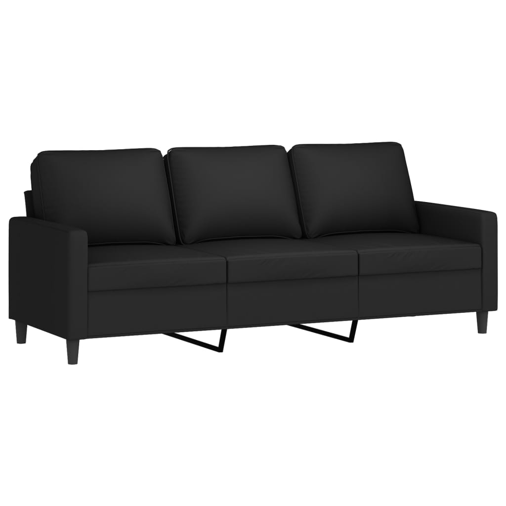 vidaXL 3-personers sofa med fodskammel 180 cm velour sort