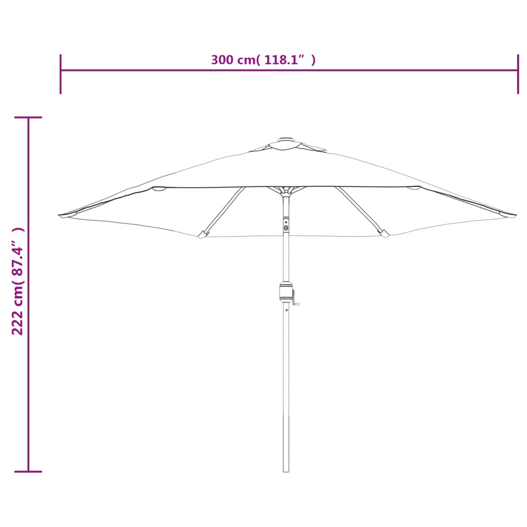 vidaXL parasol 3 m stålstang sandhvid