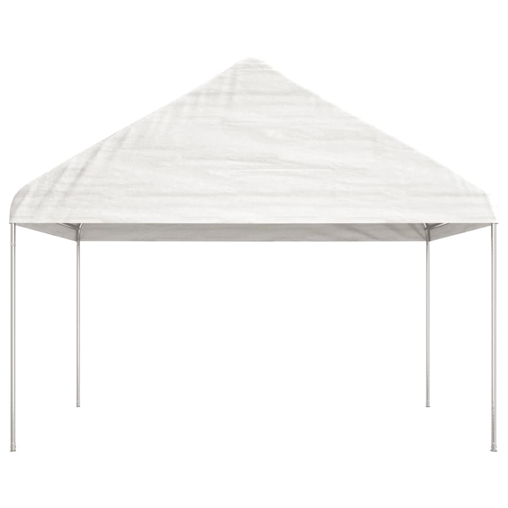 vidaXL pavillon med tag 13,38x4,08x3,22 m polyethylen hvid