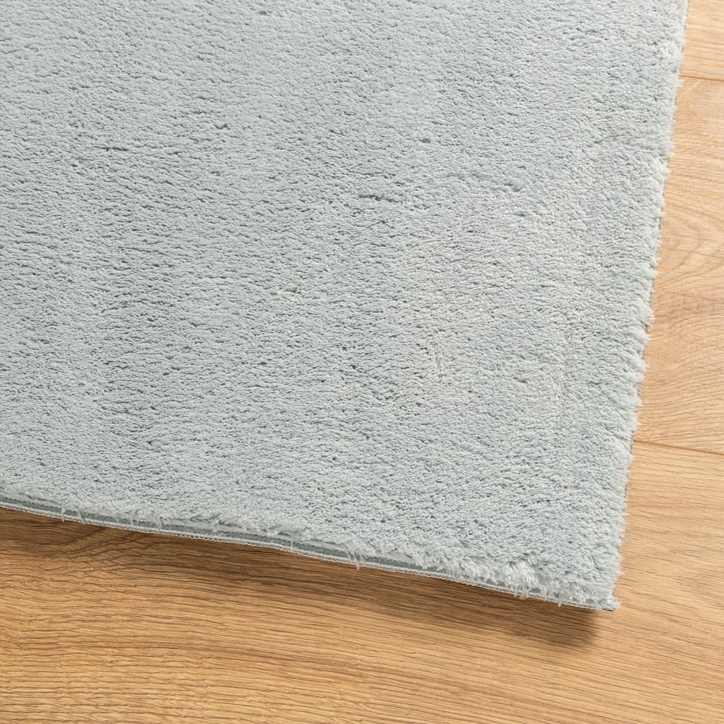 vidaXL gulvtæppe HUARTE 160x230 cm kort luv og vaskbart blå