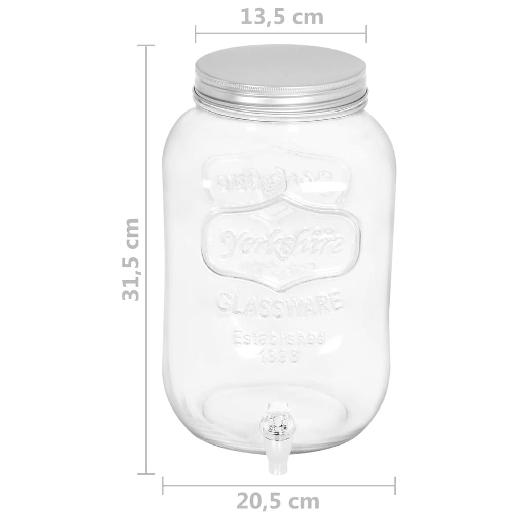vidaXL drikkevaredispensere 2 stk. 8050 ml glas