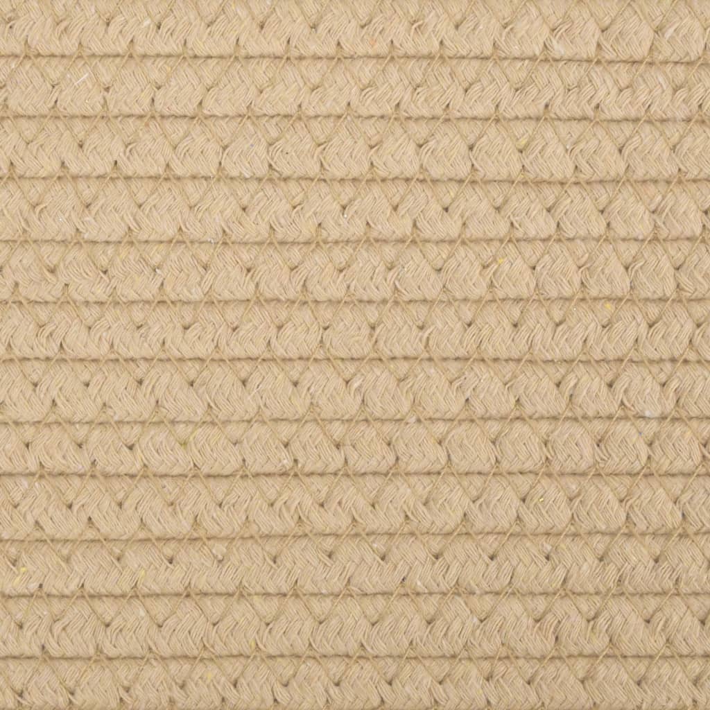 vidaXL vasketøjskurv Ø60x36 cm bomuld beige og hvid