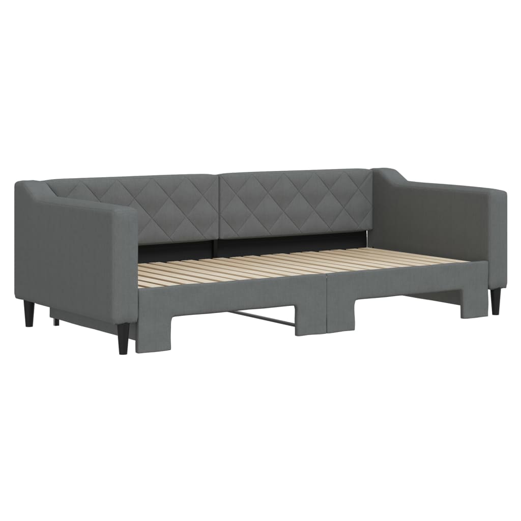 vidaXL daybed med udtræk 90x190 cm stof mørkegrå