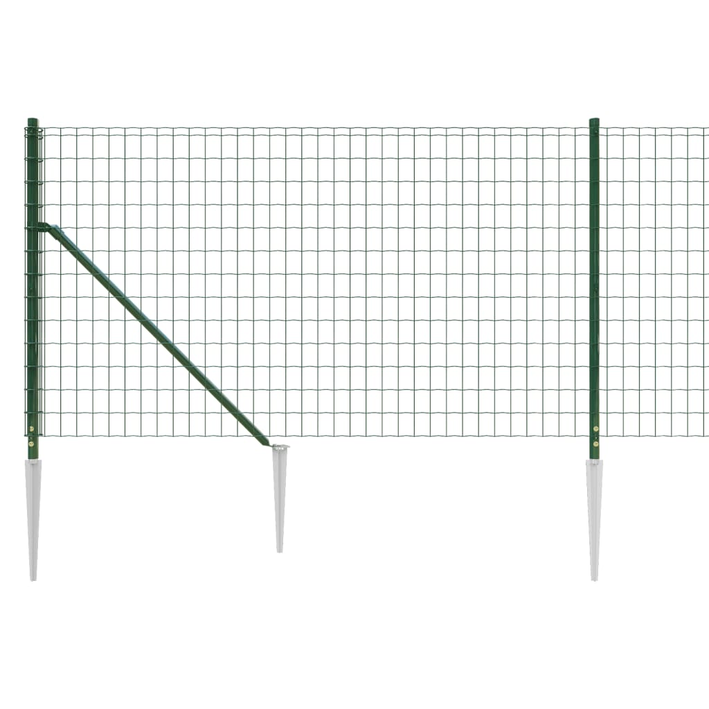 vidaXL trådhegn med jordspyd 1,1x10 m grøn