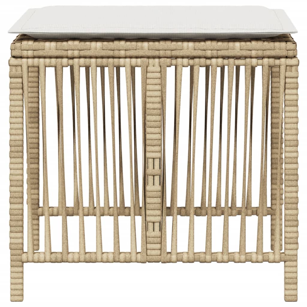 vidaXL haveskamler 4 stk. med hynder 41x41x36 cm polyrattan beige