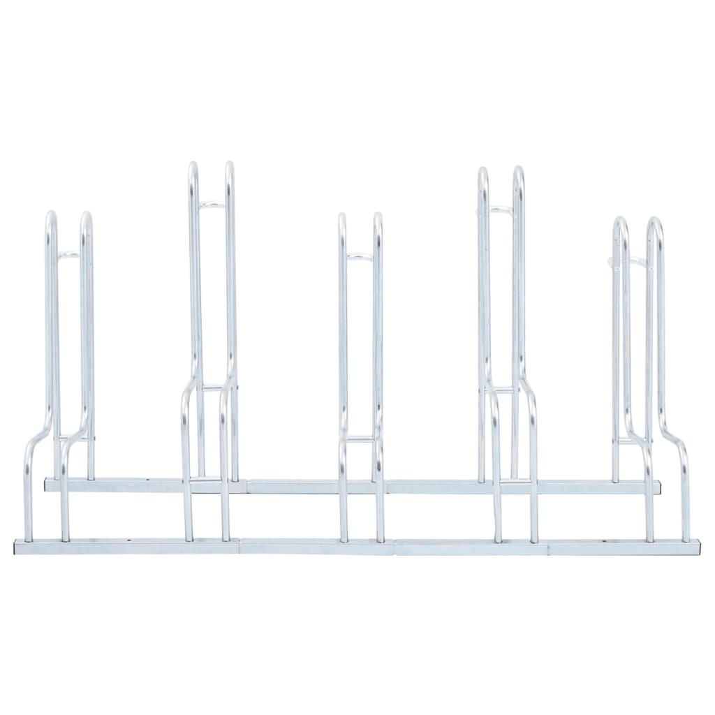 vidaXL cykelstativ til 5 cykler fritstående galvaniseret stål