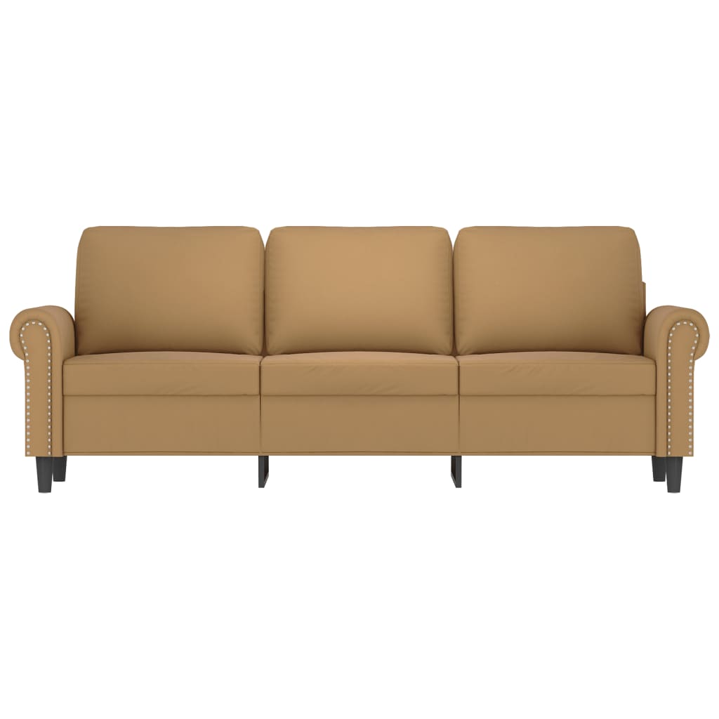 vidaXL 3-personers sofa 180 cm fløjl brun