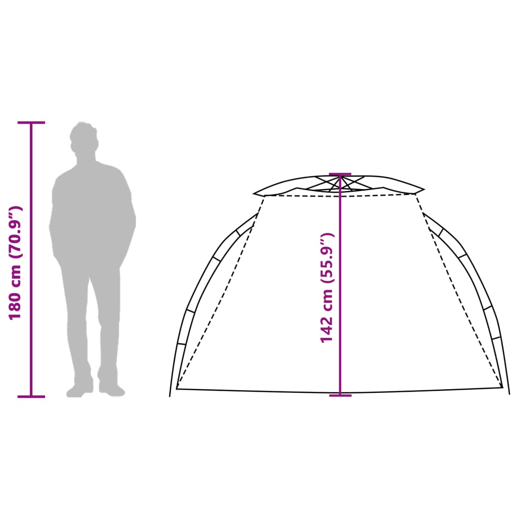 vidaXL 2-personers campingtelt vandtæt quick-release grå