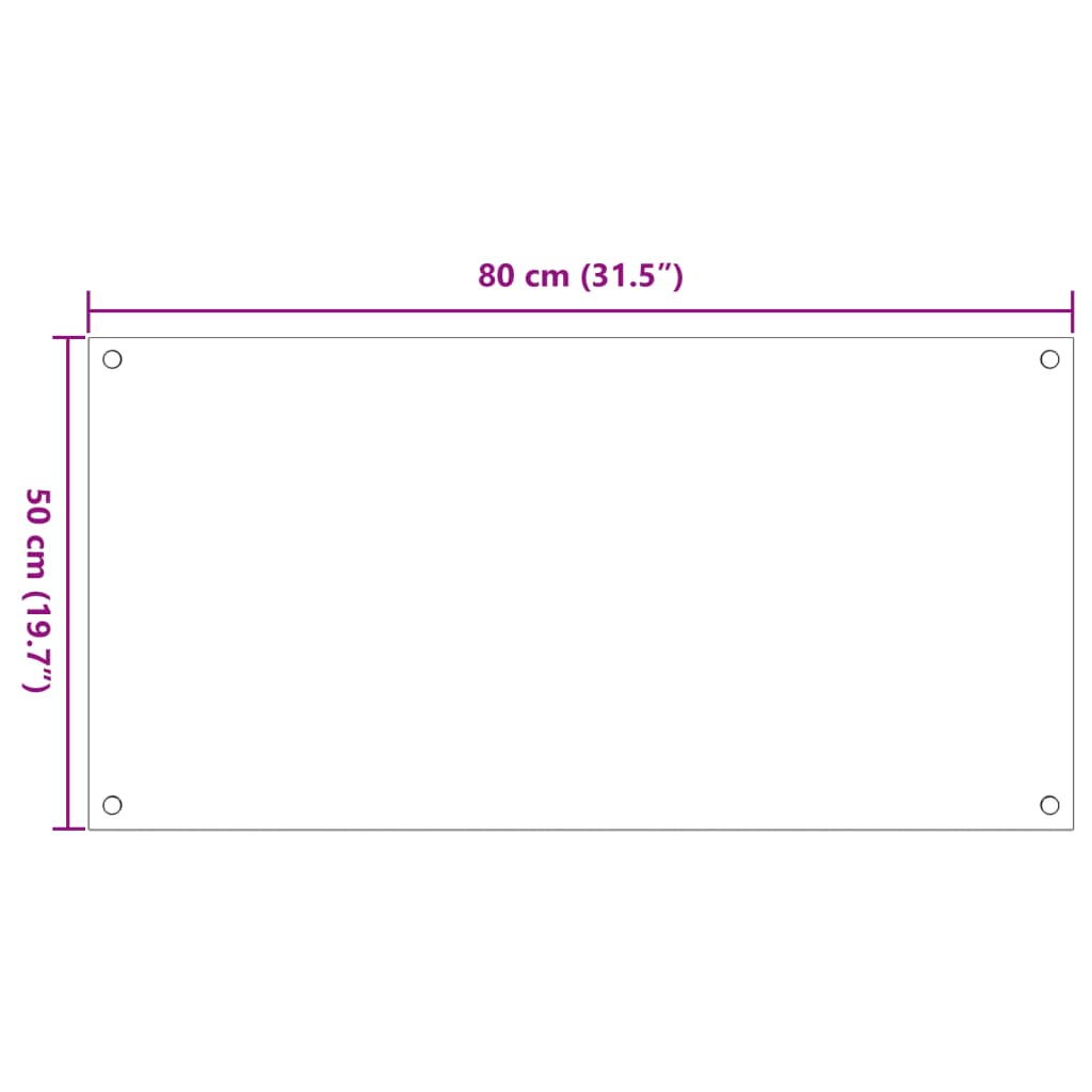 vidaXL stænkplader 2 stk. 80x50 cm hærdet glas gennemsigtig