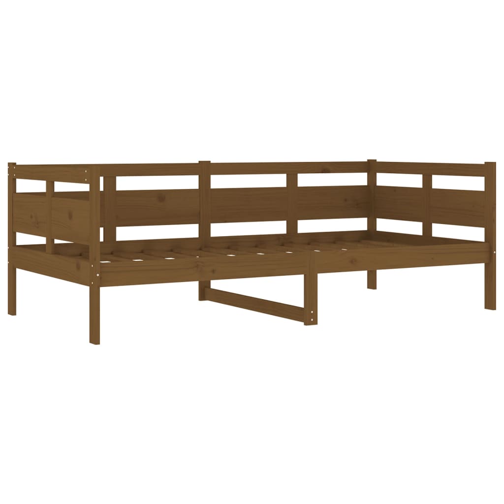 vidaXL daybed massivt fyrretræ gyldenbrun 90x190 cm