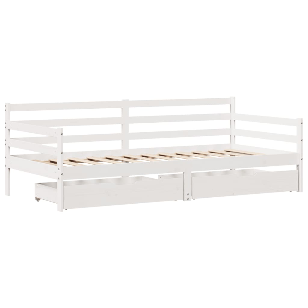 vidaXL daybed med skuffer 90x200 cm massivt fyrretræ