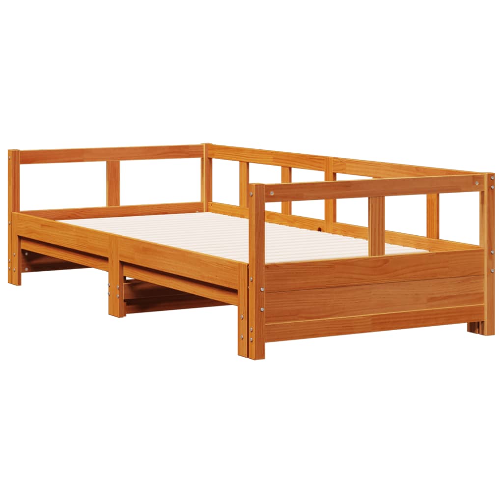 vidaXL daybed uden madras 80x200 cm massivt fyrretræ gyldenbrun