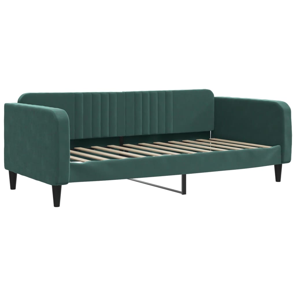 vidaXL daybed 90x200 cm velour mørkegrøn