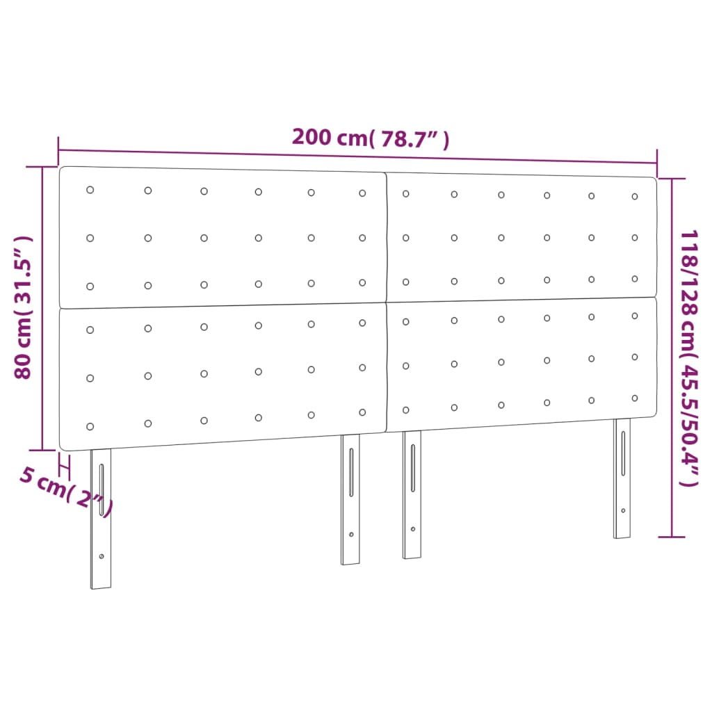 vidaXL sengegavle 4 stk. 100x5x78/88 cm kunstlæder hvid