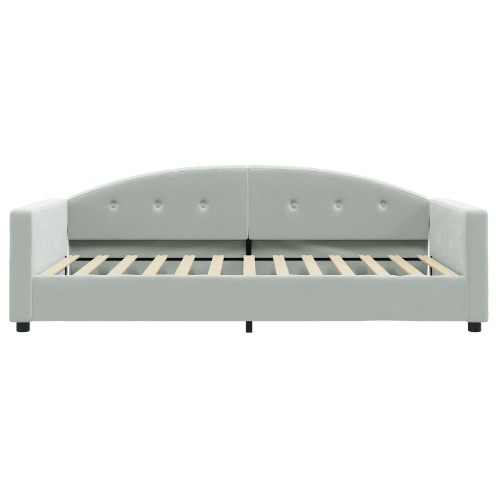 vidaXL daybed med madras 100x200 cm velour lysegrå