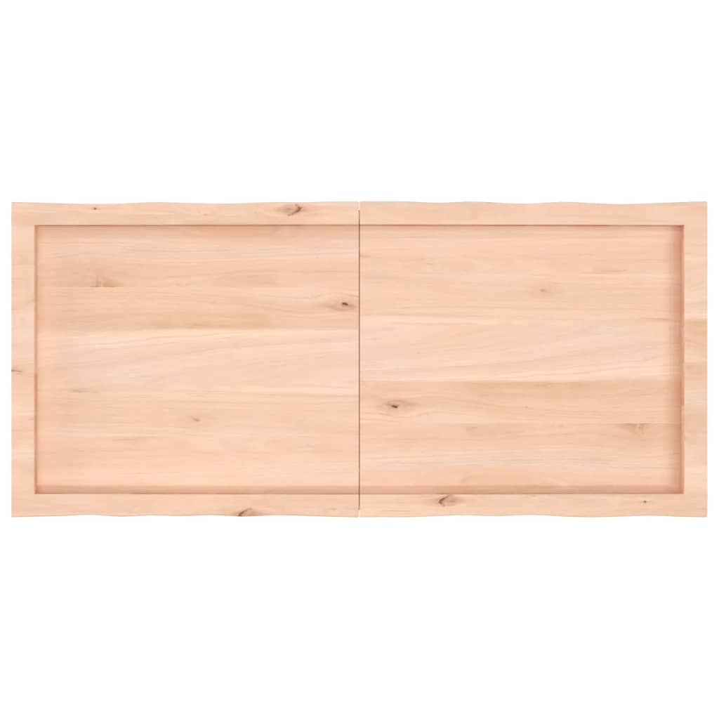 vidaXL bordplade 120x50x(2-4)cm naturlig kant ubehandlet massivt træ