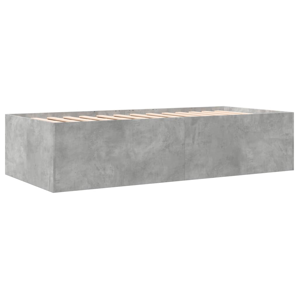 vidaXL daybed med skuffer 100x200 cm konstrueret træ betongrå