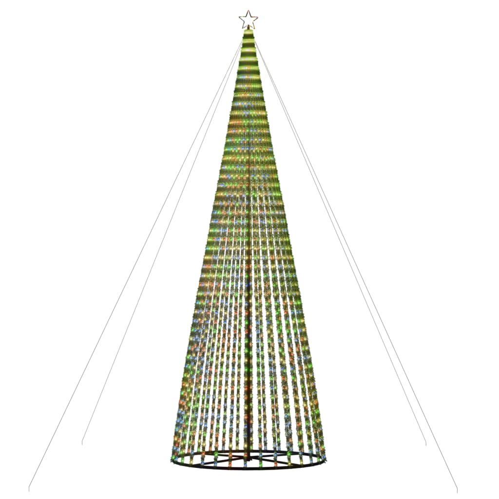 vidaXL kegleformet juletræ 1544 LED'er 500 cm farverigt lys