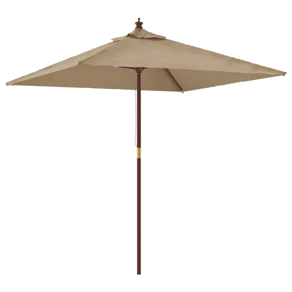 vidaXL haveparasol med træstang 198x198x231 cm gråbrun