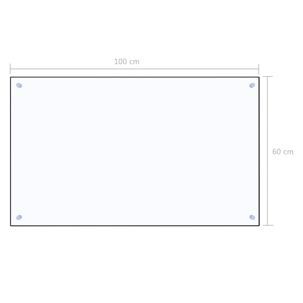 vidaXL stænkplade 100x60 cm hærdet glas gennemsigtig