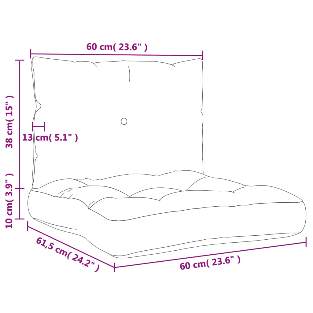 vidaXL pallehynder 2 stk. stof beige