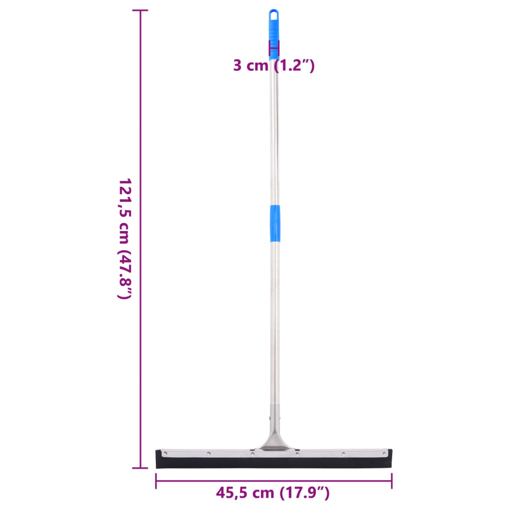 vidaXL gulvskraber 45,5x121,5 cm stål og gummi