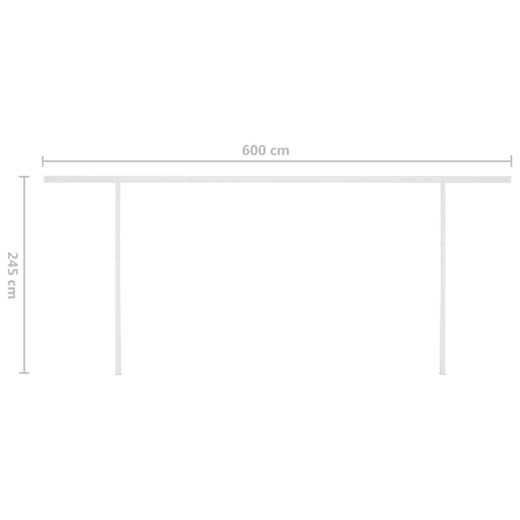 vidaXL markise m. LED + vindsensor 6x3,5 m automatisk blå og hvid