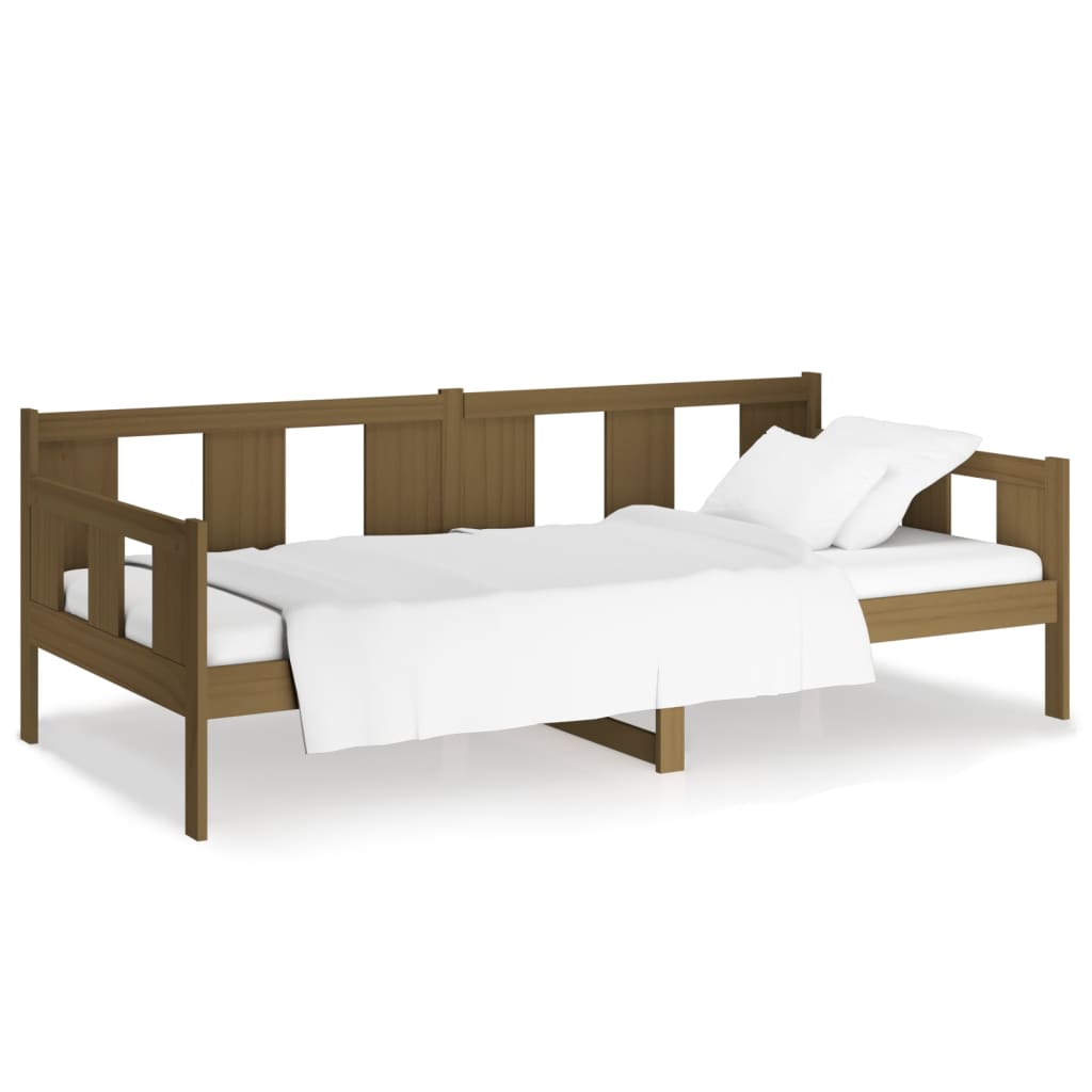 vidaXL daybed 90x200 cm massivt fyrretræ gyldenbrun