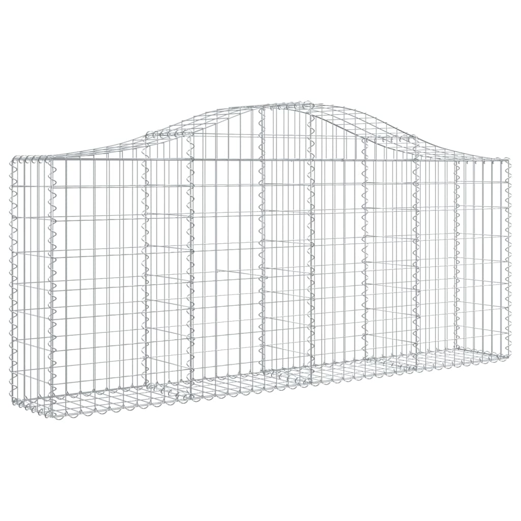 vidaXL buede gabionkurve 7 stk. 200x30x80/100 cm galvaniseret jern