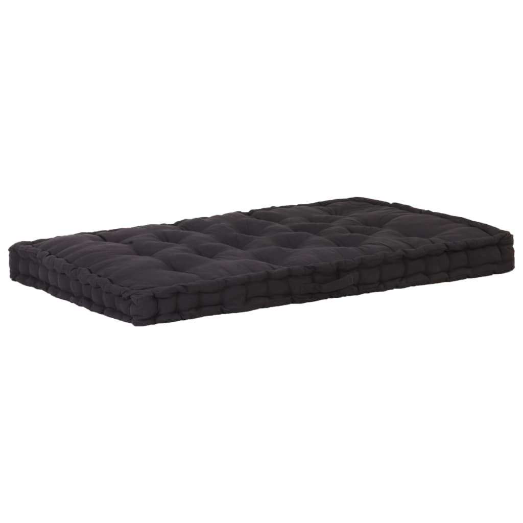 vidaXL hynde til pallesofa 120x80x10 cm bomuld sort