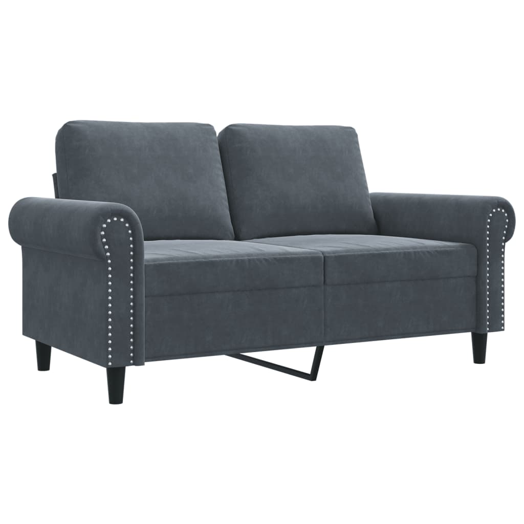 vidaXL 2-personers sofa 120 cm velour mørkegrå