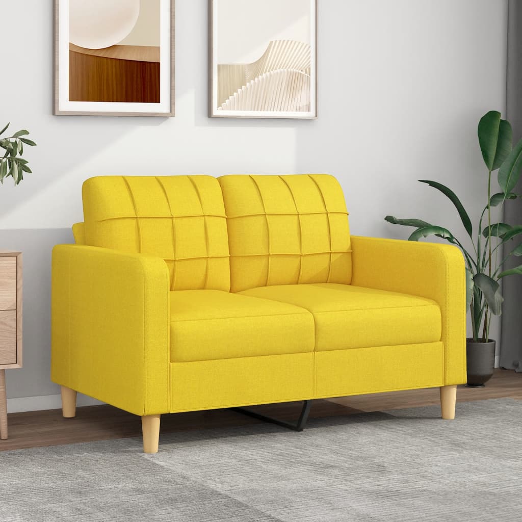 vidaXL 2-personers sofa 120 cm stof lysegul