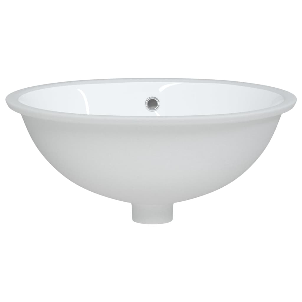 vidaXL badeværelsesvask 49x40,5x21 cm oval keramisk hvid