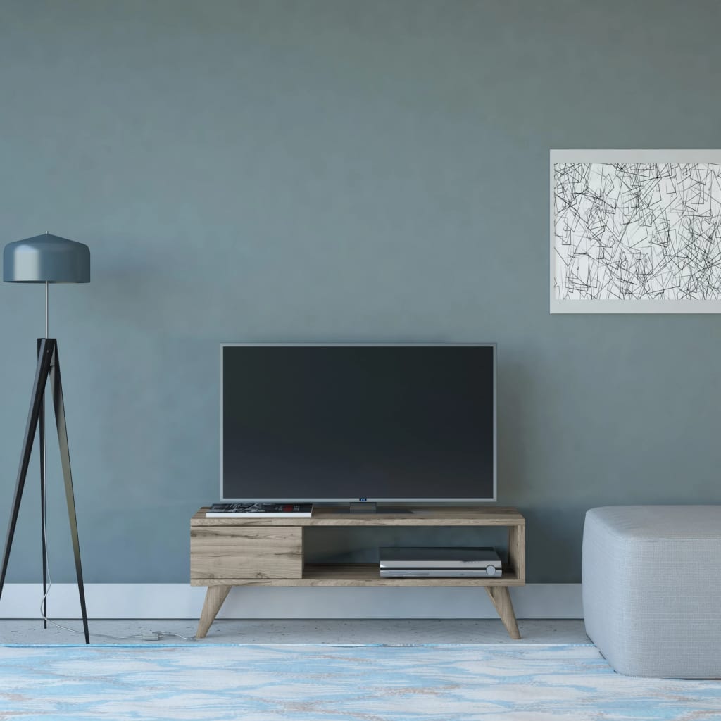 Homemania tv-bord Maya 90x30x33 cm valnødfarvet
