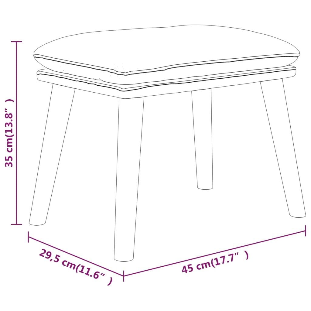 vidaXL fodskammel 45x29,5x35 cm stof sort