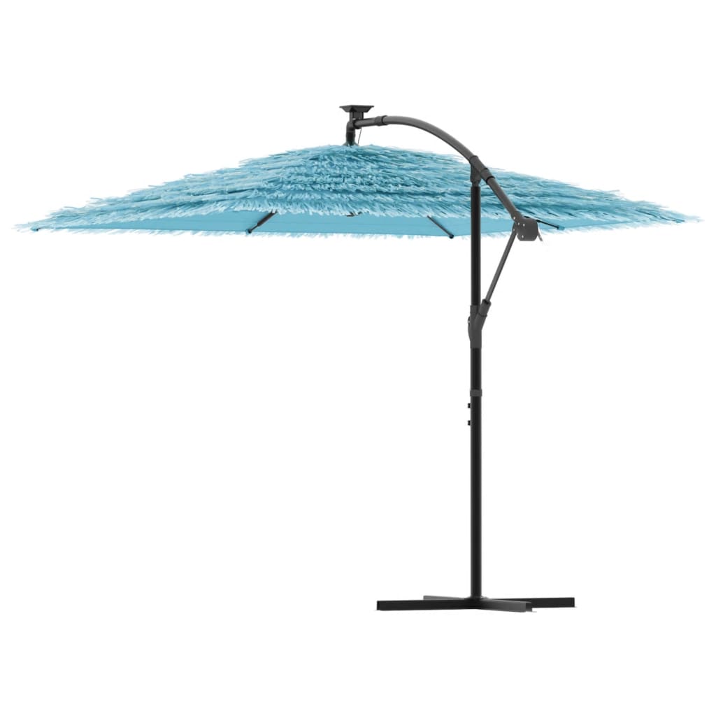 vidaXL haveparasol med stålstang 246x246x230 cm blå